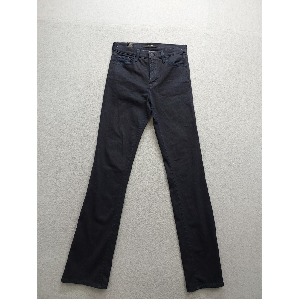 J Brand Women Denim Jeans 29 Navy Blue Zip Button 5 Pockets Mid Rise Logo Casual